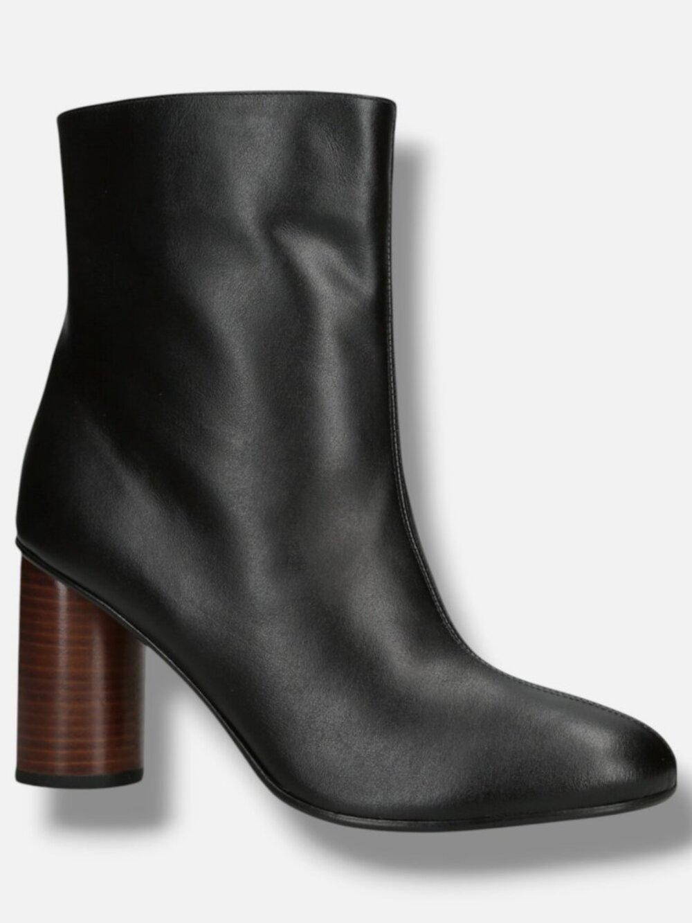 CO Women's Black Leather Front-Seam Boots Shoe Size 39